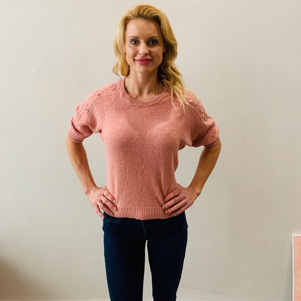 Anthropologie Peachy 3/4 Sleeve Sweater🍑